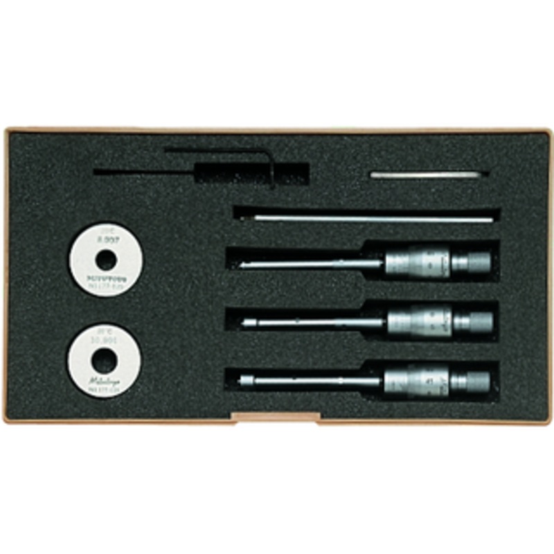 Mitutoyo 3-Point Internal Holtest Micrometer 3pc Set, Series 368, 6-12mm – 368-911