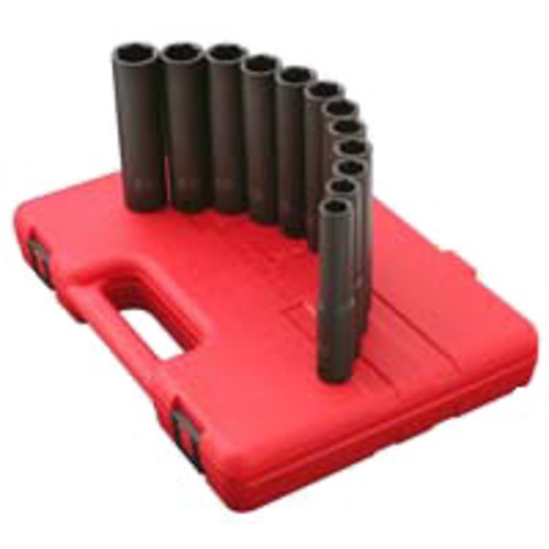 Sunex 1/2 Dr 9Pc Extra Deep Metric Impact Socket Set – SU2852