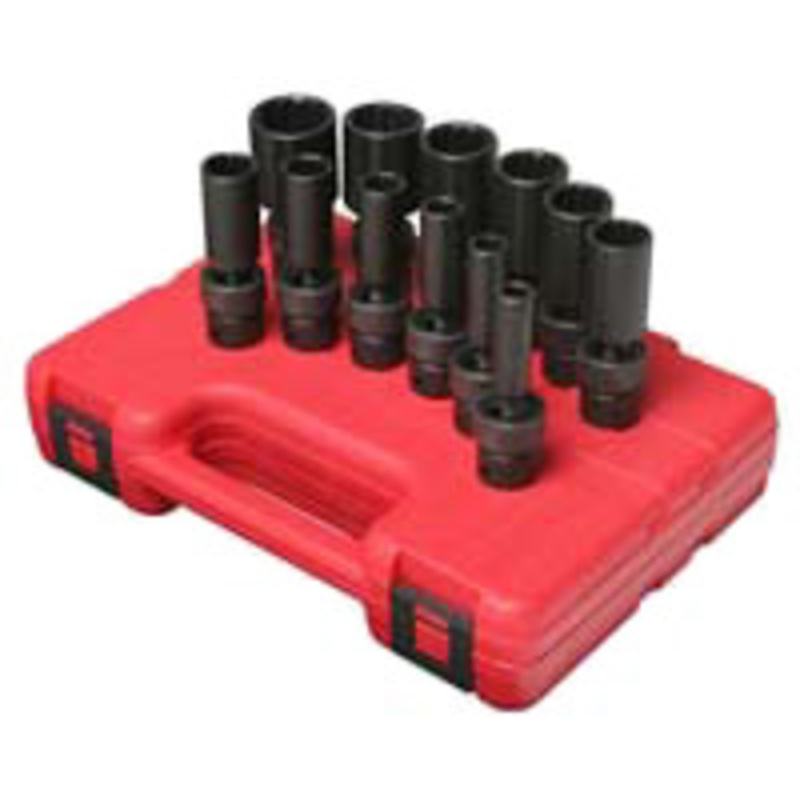 Sunex 3/8 Dr. Deep Universal 12 point SAE Impact Socket Set – SU3677