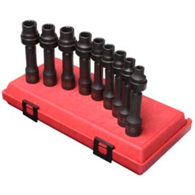 Sunex 9 Piece 1/2 Drive Metric 12 Point Driveline Impact Skt Set – SU2695