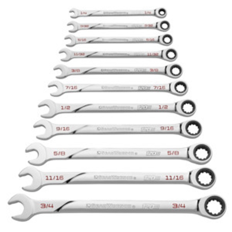 GEARWRENCH 11 Piece Spline SAE 120XP XL Combo Ratcheting Wrench Set – KD86450
