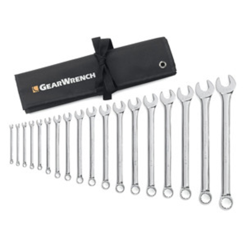 GEARWRENCH 18 Piece SAE Long Pattern Non Ratcheting Combo Wrench Set – KD81917