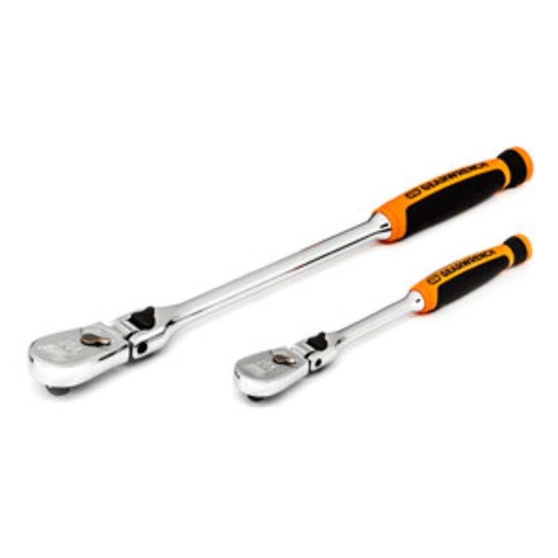 GEARWRENCH 2 Pc 1/4 3/8 Drive 90 Tooth Cushion Grip Locking Flex Head – KD81275T