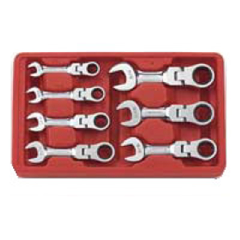 GEARWRENCH 7 Piece SAE Stubby Flex Head Combination Ratcheting Wrench – KD9570