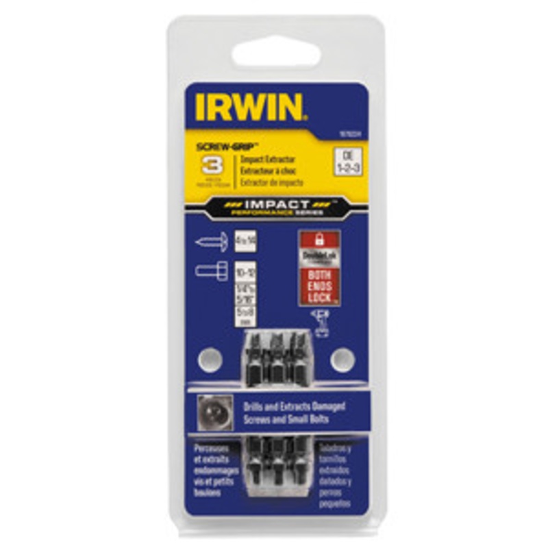 IRWIN 3 Piece Damaged Screw-Grip Impact Extractor Set – HA1876224