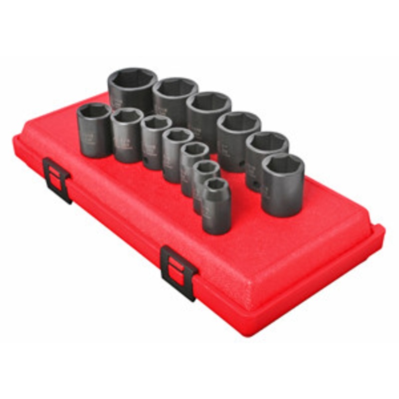 Sunex 13 Piece 1/2 Drive 6 Point Standard SAE Impact Socket Set – SU2650