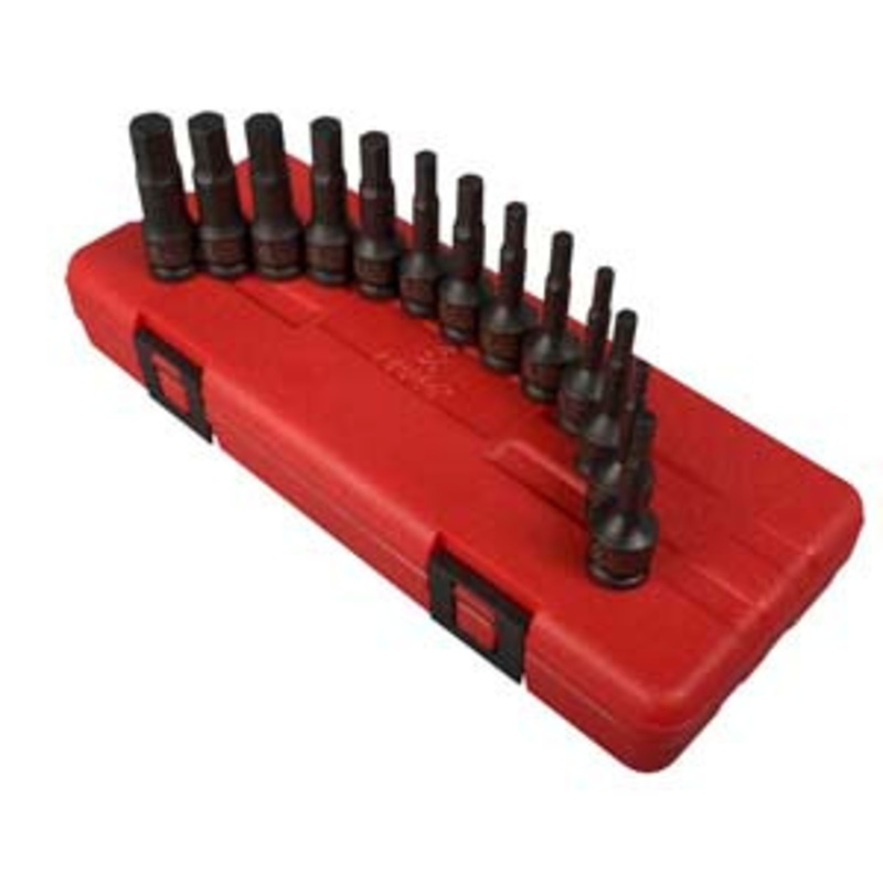 Sunex 13Pc 3/8 Dr Fractional & Metric Hex Impact Driver Set – SU3649