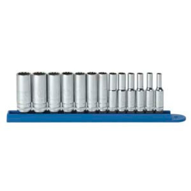 GEARWRENCH 13pc. 1/4 Dr. 12pt. Deep Metric Socket Set – KD80308