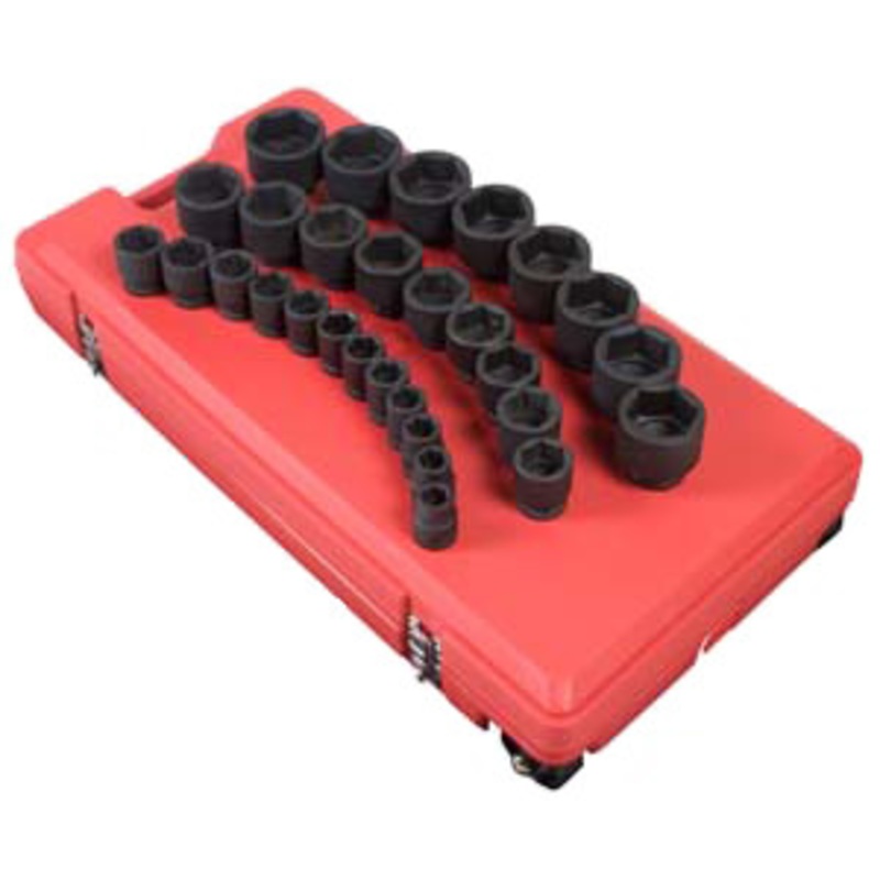 Sunex 3/4 Drive 29 Piece SAE Shallow Impact Socket Set – SU4696