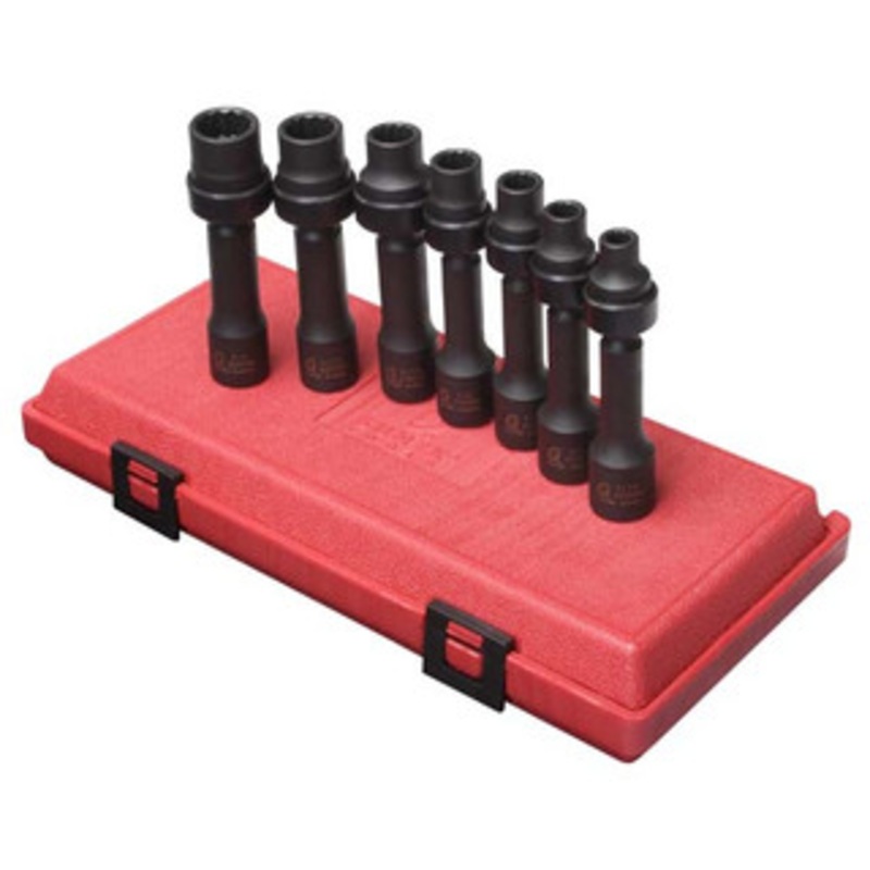 Sunex 7 Piece 1/2 Drive SAE Drive Line Impact Socket Set – SU2696