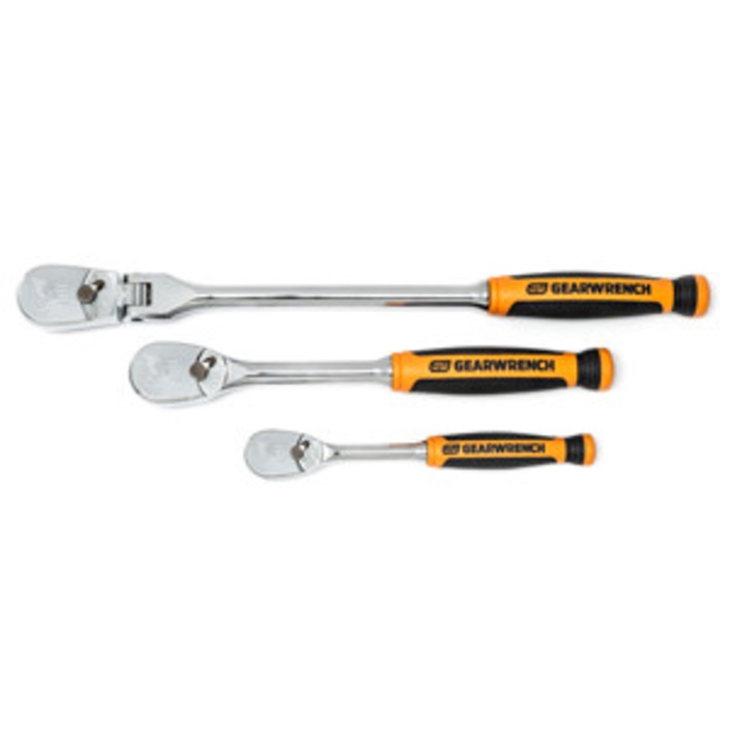 GEARWRENCH 3 Pc 1/4 3/8 90T Cushion Grip Flex Head Ratchet Set – KD81203T
