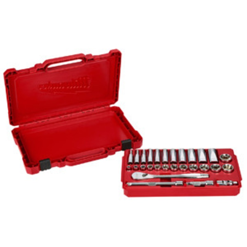 Milwaukee 3/8 Drive 28Pc SAE Ratchet & Socket Set – MWK48-22-9408