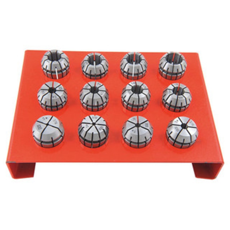 Precise Pro-Series 12 Piece 1/16-1/2 ER-20 Spring Collet Set With Rack – 3901-5364
